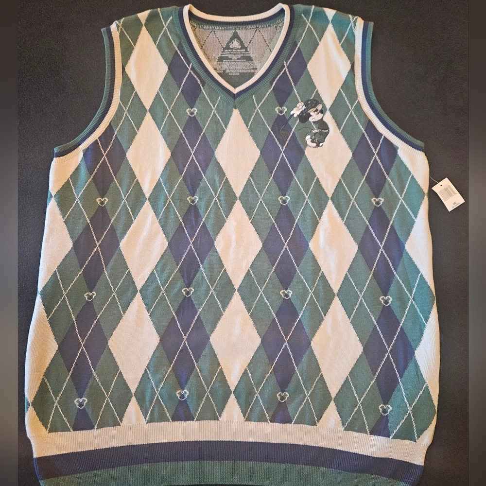🆕️Disney Parks Mickey Mouse Golf Sweater Vest X-LARGE NWT